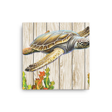Load image into Gallery viewer, Art Canvas Print Wall Pictures living room Thousand-year-old sea turtle wood board background