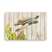 Load image into Gallery viewer, Art Canvas Print Wall Pictures living room Thousand-year-old sea turtle wood board background