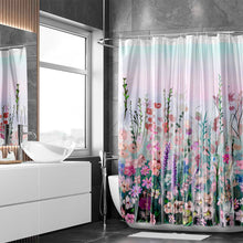 Load image into Gallery viewer, Pink Purple Floral Shower Curtain for Bathroom Colorful Flowers Romantic Wildflower Plants Bathtubs Decor Waterproof Polyester Fabric Shower Curtain Set