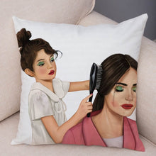 Laden Sie das Bild in den Galerie-Viewer, Super Mom Kissenbezug Kurz Plüsch Dekor Cartoon Super Mama und Baby Kissenbezug für Sofa Zuhause Auto Kissenbezug Kissenbezug 45 * 45