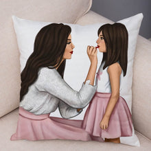 Laden Sie das Bild in den Galerie-Viewer, Super Mom Kissenbezug Kurz Plüsch Dekor Cartoon Super Mama und Baby Kissenbezug für Sofa Zuhause Auto Kissenbezug Kissenbezug 45 * 45