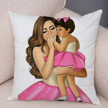Laden Sie das Bild in den Galerie-Viewer, Super Mom Kissenbezug Kurz Plüsch Dekor Cartoon Super Mama und Baby Kissenbezug für Sofa Zuhause Auto Kissenbezug Kissenbezug 45 * 45