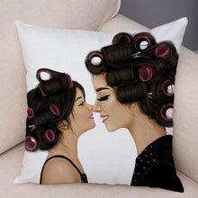 Laden Sie das Bild in den Galerie-Viewer, Super Mom Kissenbezug Kurz Plüsch Dekor Cartoon Super Mama und Baby Kissenbezug für Sofa Zuhause Auto Kissenbezug Kissenbezug 45 * 45