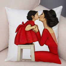 Laden Sie das Bild in den Galerie-Viewer, Super Mom Kissenbezug Kurz Plüsch Dekor Cartoon Super Mama und Baby Kissenbezug für Sofa Zuhause Auto Kissenbezug Kissenbezug 45 * 45