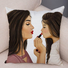 Laden Sie das Bild in den Galerie-Viewer, Super Mom Kissenbezug Kurz Plüsch Dekor Cartoon Super Mama und Baby Kissenbezug für Sofa Zuhause Auto Kissenbezug Kissenbezug 45 * 45