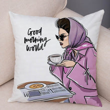 Laden Sie das Bild in den Galerie-Viewer, Super Mom Kissenbezug Kurz Plüsch Dekor Cartoon Super Mama und Baby Kissenbezug für Sofa Zuhause Auto Kissenbezug Kissenbezug 45 * 45