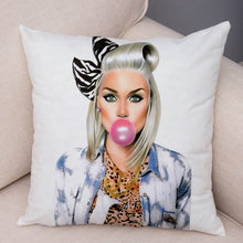 Laden Sie das Bild in den Galerie-Viewer, Super Mom Kissenbezug Kurz Plüsch Dekor Cartoon Super Mama und Baby Kissenbezug für Sofa Zuhause Auto Kissenbezug Kissenbezug 45 * 45