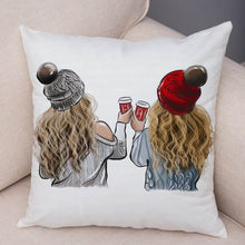 Laden Sie das Bild in den Galerie-Viewer, Super Mom Kissenbezug Kurz Plüsch Dekor Cartoon Super Mama und Baby Kissenbezug für Sofa Zuhause Auto Kissenbezug Kissenbezug 45 * 45