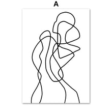 Laden Sie das Bild in den Galerie-Viewer, Abstrakte Linie Drewing Körper Gesicht Zitate Wandkunst Leinwand Malerei Nordic Poster und Drucke Wandbilder für Wohnzimmer Dekor