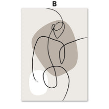 Laden Sie das Bild in den Galerie-Viewer, Abstrakte Linie Drewing Körper Gesicht Zitate Wandkunst Leinwand Malerei Nordic Poster und Drucke Wandbilder für Wohnzimmer Dekor