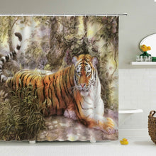 Charger l'image dans la galerie, Style chinois fleur oiseau rideaux de douche étanche salle de bain rideau 3d imprimé tissu avec crochets décoration rideau de douche, Whatarter