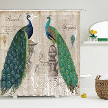 Charger l'image dans la galerie, Style chinois fleur oiseau rideaux de douche étanche salle de bain rideau 3d imprimé tissu avec crochets décoration rideau de douche, Whatarter