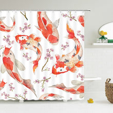 Charger l'image dans la galerie, Style chinois fleur oiseau rideaux de douche étanche salle de bain rideau 3d imprimé tissu avec crochets décoration rideau de douche, Whatarter