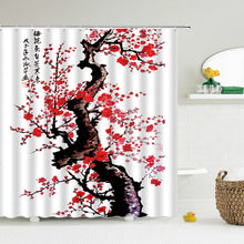Charger l'image dans la galerie, Style chinois fleur oiseau rideaux de douche étanche salle de bain rideau 3d imprimé tissu avec crochets décoration rideau de douche, Whatarter