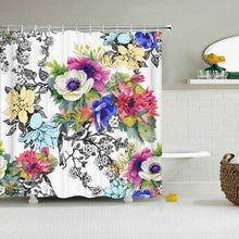 Charger l'image dans la galerie, Style chinois fleur oiseau rideaux de douche étanche salle de bain rideau 3d imprimé tissu avec crochets décoration rideau de douche, Whatarter