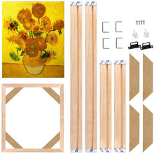 Laden Sie das Bild in den Galerie-Viewer, Natur Massivholz DIY Bild Leinwand Rahmen Zubehör Kit Foto Poster Keilrahmen für Öl Diamant Malerei Wand Kunst Dekor