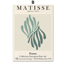 Carica l'immagine nel visualizzatore della Galleria, Abstract Matisse Line Face Coral Leaves Wall Art Canvas Painting Nordic Poster e stampe Immagini a parete per la decorazione del soggiorno