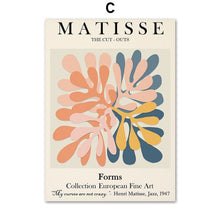 Carica l'immagine nel visualizzatore della Galleria, Abstract Matisse Line Face Coral Leaves Wall Art Canvas Painting Nordic Poster e stampe Immagini a parete per la decorazione del soggiorno
