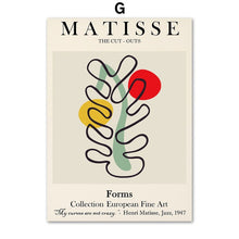 Carica l'immagine nel visualizzatore della Galleria, Abstract Matisse Line Face Coral Leaves Wall Art Canvas Painting Nordic Poster e stampe Immagini a parete per la decorazione del soggiorno