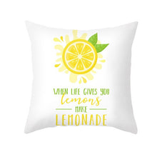 Laden Sie das Bild in den Galerie-Viewer, Nordic Fresh Yellow Lemon Print Kissenbezug Hot Simple Polyester Kissenbezug Floral Letters Kissenbezug Dekorative Sofa Couch