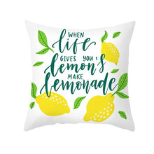Laden Sie das Bild in den Galerie-Viewer, Nordic Fresh Yellow Lemon Print Kissenbezug Hot Simple Polyester Kissenbezug Floral Letters Kissenbezug Dekorative Sofa Couch
