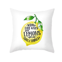 Laden Sie das Bild in den Galerie-Viewer, Nordic Fresh Yellow Lemon Print Kissenbezug Hot Simple Polyester Kissenbezug Floral Letters Kissenbezug Dekorative Sofa Couch