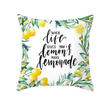Laden Sie das Bild in den Galerie-Viewer, Nordic Fresh Yellow Lemon Print Kissenbezug Hot Simple Polyester Kissenbezug Floral Letters Kissenbezug Dekorative Sofa Couch
