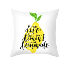 Laden Sie das Bild in den Galerie-Viewer, Nordic Fresh Yellow Lemon Print Kissenbezug Hot Simple Polyester Kissenbezug Floral Letters Kissenbezug Dekorative Sofa Couch