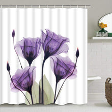 Load image into Gallery viewer, Tulip Lotus Flowers Trees Shower Curtain floral Sets Non-Slip Rugs Toilet Lid Cover and Bath Mat Waterproof Bathroom Curtains, Whatarter