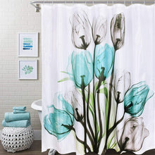 Load image into Gallery viewer, Tulip Lotus Flowers Trees Shower Curtain floral Sets Non-Slip Rugs Toilet Lid Cover and Bath Mat Waterproof Bathroom Curtains, Whatarter