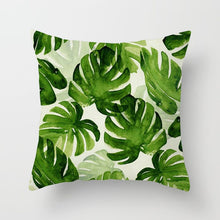 Laden Sie das Bild in den Galerie-Viewer, Tropical Leaf Cactus Monstera Kissenbezug 43 * 43 Polyester Dekokissen Sofa Home Decor Dekoration Dekorativer Kissenbezug 40506
