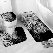 Charger l'image dans la galerie, Tigre léopard animaux impression rideau de douche rideaux en Polyester dans la salle de bain tapis de bain ensemble tapis tapis de toilette Cool décor à la maison