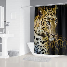 Charger l'image dans la galerie, Tigre léopard animaux impression rideau de douche rideaux en Polyester dans la salle de bain tapis de bain ensemble tapis tapis de toilette Cool décor à la maison