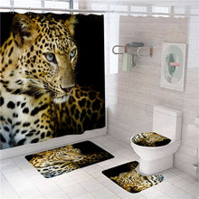 Charger l'image dans la galerie, Tigre léopard animaux impression rideau de douche rideaux en Polyester dans la salle de bain tapis de bain ensemble tapis tapis de toilette Cool décor à la maison