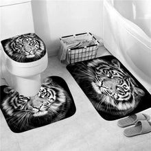 Charger l'image dans la galerie, Tigre léopard animaux impression rideau de douche rideaux en Polyester dans la salle de bain tapis de bain ensemble tapis tapis de toilette Cool décor à la maison