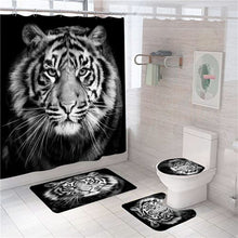 Charger l'image dans la galerie, Tigre léopard animaux impression rideau de douche rideaux en Polyester dans la salle de bain tapis de bain ensemble tapis tapis de toilette Cool décor à la maison