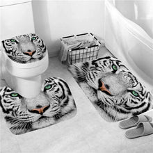 Charger l'image dans la galerie, Tigre léopard animaux impression rideau de douche rideaux en Polyester dans la salle de bain tapis de bain ensemble tapis tapis de toilette Cool décor à la maison