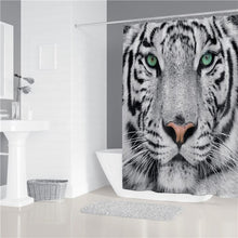 Charger l'image dans la galerie, Tigre léopard animaux impression rideau de douche rideaux en Polyester dans la salle de bain tapis de bain ensemble tapis tapis de toilette Cool décor à la maison