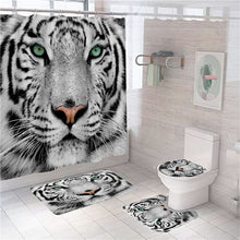 Charger l'image dans la galerie, Tigre léopard animaux impression rideau de douche rideaux en Polyester dans la salle de bain tapis de bain ensemble tapis tapis de toilette Cool décor à la maison