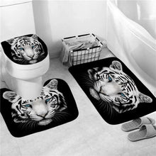 Charger l'image dans la galerie, Tigre léopard animaux impression rideau de douche rideaux en Polyester dans la salle de bain tapis de bain ensemble tapis tapis de toilette Cool décor à la maison