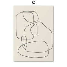 Laden Sie das Bild in den Galerie-Viewer, Abstrakte Strichzeichnung Geometrisches Muster Wandkunst Leinwand Malerei Nordische Poster Und Drucke Wandbilder Für Wohnzimmer Dekor