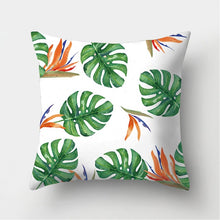 Laden Sie das Bild in den Galerie-Viewer, Tropical Leaf Cactus Monstera Kissenbezug 43 * 43 Polyester Dekokissen Sofa Home Decor Dekoration Dekorativer Kissenbezug 40506