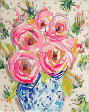 Cargar imagen en el visor de la galería, Pintura al óleo Floral colorida abstracta sobre lienzo póster e impresiones cuadro de flores decoración de pared del hogar Cuadros artísticos para sala de estar, Whatarter