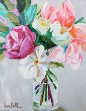 Cargar imagen en el visor de la galería, Pintura al óleo Floral colorida abstracta sobre lienzo póster e impresiones cuadro de flores decoración de pared del hogar Cuadros artísticos para sala de estar, Whatarter