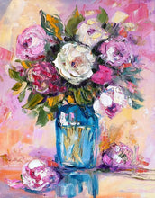 Cargar imagen en el visor de la galería, Pintura al óleo Floral colorida abstracta sobre lienzo póster e impresiones cuadro de flores decoración de pared del hogar Cuadros artísticos para sala de estar, Whatarter
