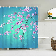 Charger l'image dans la galerie, Style chinois fleur oiseau rideaux de douche étanche salle de bain rideau 3d imprimé tissu avec crochets décoration rideau de douche, Whatarter