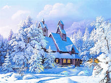 Cargar imagen en el visor de la galería, 5D Diy diamante pintura paisaje punto de cruz Kit taladro completo bordado paisaje invierno mosaico arte imagen de decoración de diamantes de imitación