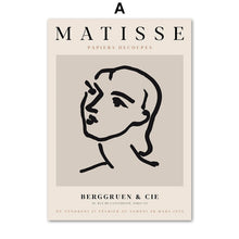 Load image into Gallery viewer, Abstract Matisse Woman Lines Coral Leaf Wall Art Canvas Painting Nordic Posters And Prints Wall Pictures For Living Room Decor