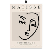 Load image into Gallery viewer, Abstract Matisse Woman Lines Coral Leaf Wall Art Canvas Painting Nordic Posters And Prints Wall Pictures For Living Room Decor