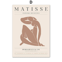 Load image into Gallery viewer, Abstract Matisse Woman Lines Coral Leaf Wall Art Canvas Painting Nordic Posters And Prints Wall Pictures For Living Room Decor